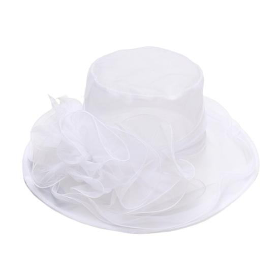 Women Organza Derby Hat Fascinator Tea Party Wedding Church Derby Hat Fascinator Hats Dual-use