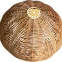 Bowl Rattan Table lampshade,Woven Wicker Lamp Shade, Natural, Bowl Design, Spider Fitter, 11.8"W x 5.9"H