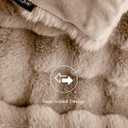 Ultra Soft Cozy Faux Fur Throw Blanket, Fuzzy Plush Thick Bubble Blanket, Oversize Luxury Fluffy Blanket for Couch, Sofa, Bedroom, and Living Room, 50x60 Inches, Light Brown