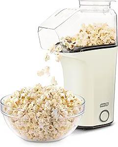 DASH Hot Air Popcorn Popper Maker with Measuring Cup to Portion Popping Corn Kernels + Melt Butter, 16 Cups - White