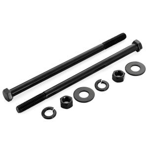 3/8-16 x 7 Hex Head Screws Bolts, Nuts, Flat & Lock Washers, Partially Threaded, Stainless Steel 18-8, Black Finish, 4 Sets