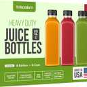 DECADORN 12 oz Plastic Juice Bottles With Caps - 6 Pack MADE IN USA Juicing Bottles Reusable - Juice Container For Fridge - Shatterproof, BPA-Free, Leak proof, Disposable & Recyclable