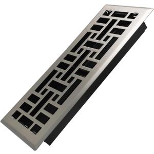 4x12 Inches Heavy Duty Walkable Floor Register Easy Adjust Air Supply Lever Floor Vents - Seattle Design - Vent Cover for Home Floor - Satin Nickel