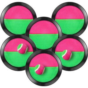 TOODOO Toss and Catch Balls Game, 3 Set Paddle Toss and Catch Ball, 6 Paddles and 3 Balls, Suitable for Sports, Beach, Gifts, Event and Game Prizes, Party Favor and Supplies (Black, 6.1 Inch)