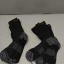 10 Pairs Mens Lightweight Athletic Crew Cushioned Breathable Work High Calf Long Boot Socks (Black, L)