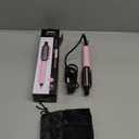 Farery Mini Thermal Brush 3 Temperature Adjustable, 3/4 Inch Travel Curling Iron for Short Hair, Heated Round Brush for Touch ups and Small Curls, Travel Size Curling Wand, Dual Voltage, Pink