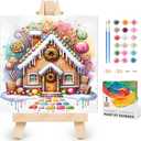 Framed Paint by Numbers Kit for Adults Beginners & Kids Ages 8-12, Easy Chirstmas Adult Paint by Number Kits on Canvas with Easel, Acrylic Oil Painting Kits for Adults for Gift Home Decor(8x12 inch)