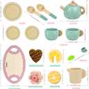 Wooden Tea Set for Little Girls Play Food Pretend Play Kitchen Accessories for 3 4 5 Years Old Girls and Boys Toddler Princess Tea Time Party Food Toys