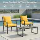 24x24 Inch Outdoor Chair Cushions Set of 2, Patio Furniture Cushions - Removable Cover, Water-Repellent, Fade-Resistant, Non-Slip Bottom & Straps, Replacement for Deep Seat Sofa & Couch - Yellow