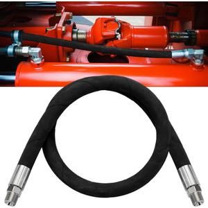Frienda 3/8" x 36" Hydraulic Hose 2 Wire Hydraulic Hose Male x Male Assembly with Rotating Fittings, Double Wire Braided for Transfer Between Components