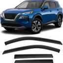 in-Channel Rain Guards Fit for Nissan Rogue 2021 2022 2023 2024 2025 2026, Extra Durable Side Window Deflectors 2021-2026 Rogue Wind Deflectors Rain Guard Black 4 PCS