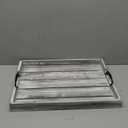 Rustic Vintage Big Wood Food Serving Trays with cutout Metal Handles(20 Inches) large Nesting Board Decorative Serving Trays Platter for Breakfast in Bed, Ottoman, Coffee Table, BBQ, Party(Gray white)