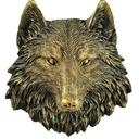 Wall Sculptures 3D Animal Head Wolf Head 22.5x20cm, Wall Sculpture Animal Head Wolf Head, Antique Copper Artificial Resin Taxidermy Head Statue