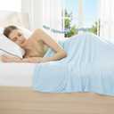 HYLEORY Cooling Blankets for Hot Sleepers, Cool Summer Blanket Keep Body Cool for Night Sweats Double Sided Lightweight Breathable Blanket for Bed Couch Sofa, King (108"x90"), Light Blue