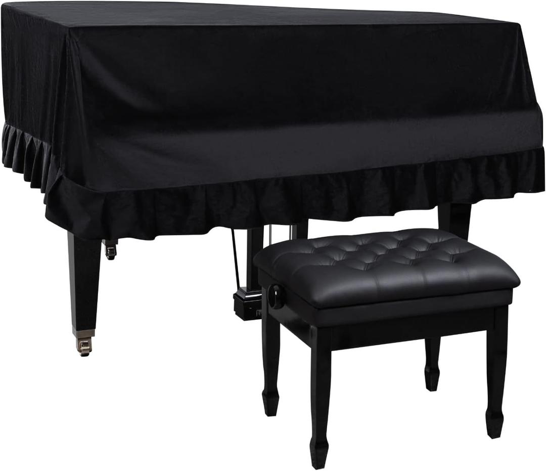 Grand Piano Cover Dustproof Baby Grand Piano Protective Cover Washable with Velvet Full Triangle Piano Cover 62.9"x59"x19.6"