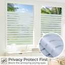 Coavas Frosted Striped Window Privacy Film for Bathroom Glass Door, Static Cling No Glue Removable Decorative Glass Film, UV Blocking Heat Control, Renter Friendly, 23.6 x 78.7 inch,Pure