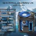 4 x Portable Clip On Fan for Under Shirt, Waist Fan Clip On Belt, 4-in-1 Rechargeable Body Fans with LED Light, Phone Stand, Fast Charging 4-Speed Hip Personal Fans for Baby, Mowing, Work, Kitchen, Truck (Black)