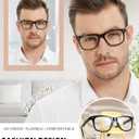 MARE AZZURO Large Reading Glasses Men Retro Square Readers 1.0 1.25 1.5 1.75 2.0 2.25 2.5 2.75 3.0 3.5 4.0
