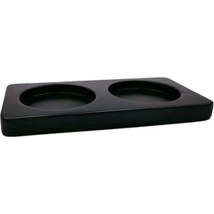 WOHENI Salt and Pepper Mill Tray, Wooden, Rectangular, Black, Classic