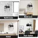Hair Dryer Holder, Hair Tool Organizer, Blow Dryer Hanger Wall Mount for Dryer Hook, Bathroom Space-Saving Blow Dryer Organizer, Curling Irons Storage Wall Mounted