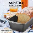 Tiawudi Extra Large Bread Pan, 13" x 5" Long Loaf Pan, Nonstick Baking Pan, Rectangular Loaf Tin, Set of 2 (Gray)