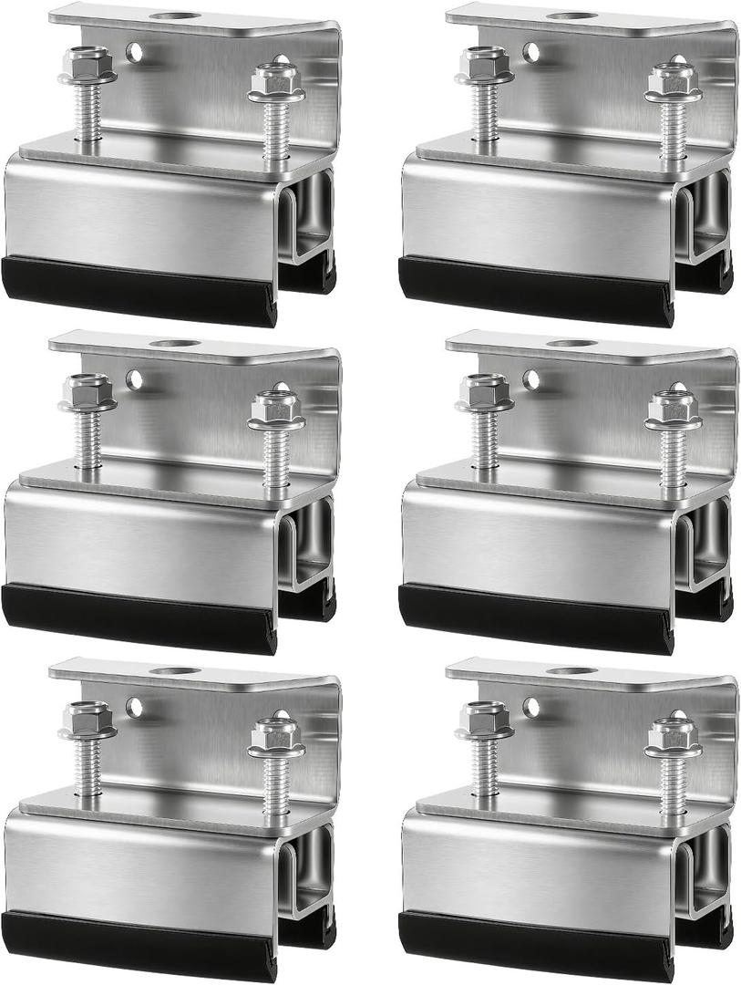 Roof Rack Mounting Brackets Kit, 304 Stainless Steel Van Roof Mount System, Compatible with ProMaster Boxer Jumper Ducato, Universal Roof Rack and Solar Panel Mounting Accessories, 6 Pcs