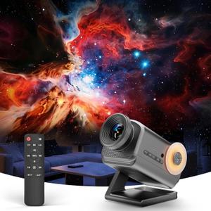 Rossetta 3D Projector, Mini HD 3D Galaxy Projector with Bluetooth Speaker & Remote, 1/2H Timer, 60 Themes, Night Light for Kids Bedroom, Room Decor, Birthday & Christmas Gifts for Adults, Girls, Boys (Gray)