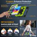 Case for iPad A16 11th/10th Generation 11 inch/10.9 inch 2025/2022, Ubearkk for iPad a16 case with Screen Protector, 360 Degree Rotating Stand Shoulder Strap Pencil Holder, Navy Green