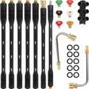 Upgraded Pressure Washer Extension Wand, Up to 117in,4000 PSI Gutter Cleaner Attachment with 6 Tips, 1/4"Quick Connect, Leak-Resistant Ring