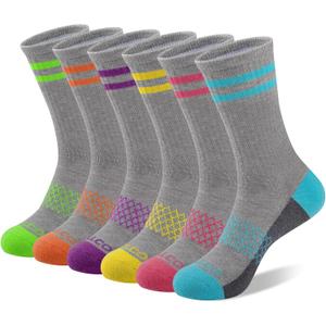 eallco Womens Crew Socks Athletic Calf Work Socks Running Long Cushioned Sole Socks 6 Pairs (M)