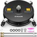 EVEAGE 16.5" Black Pressure Washer Surface Cleaner,Stainless Steel Power Washer Surface Cleaner w/Extension Wand, Wheels 4 and Replacement Nozzle - Powerful Pressure Washer Attachment for Driveways