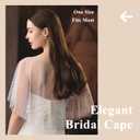 Pearl Shawl Wrap Shrug Bridal Cape Sheer Tulle White Black Elegant Wedding Cape Dress Cover Up for Women Girls (White)