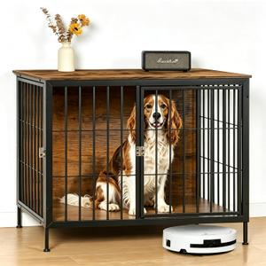 DWANTON 37.5" Heavy Duty Dog Crate Furniture, Dog Kennel Furniture Indoor