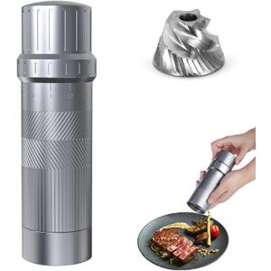 Luvan Professional Grade Pepper Grinder,External Adjustable Coarseness Manual Pepper Mill Grinder, Heavy Duty Aluminum Coarse Pepper Grinder Refillable,Spice Grinder with Stainless Steel Burrs (Gray) Luvan Professional Grade Pepper Grinder,External Adjustable Coarseness Manual Pepper Mill Grinder, Heavy Duty Aluminum Coarse Pepper Grinder Refillable,Spice Grinder with Stainless Steel Burrs (Gray)
