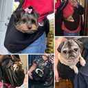 SlowTon Dog Carrier Sling - Thick Padded Shoulder Strap Adjustable Dog Carriers for Small Dogs, Puppy Carrier Purse for Pet Cat with Front Zipper Pocket Safety Belt Machine Washable Waterproof Black L
