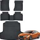 Auxko All Weather Floor Mats Cargo Mat Fit for Nissan Altima 2026 2025 2024 2023 2022 2021 2020 2019 TPE Floor Liner Trunk Mat Altima Accessories All Season Odorless Anti-Slip Black