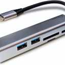 USB-C Ethernet Adapter with 100W Charging Port & Multiport Hub - Gigabit Ethernet Adapter, 5GB USB 3.0, SD/FT for Laptops, MacBooks, Chromebooks & More