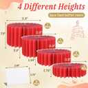 6Pcs Buffet Risers, Valentine's Day Food Risers for Table, Foldable Cake Display Stands, Tall Cardboard Cupcakes Stand for Show Catering Desserts Jewelry Wedding Birthday Party Decoration (Red)