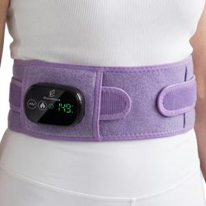 Cordless Wearable Heating Pad with Massager for Back Pain Relief, Wireless Rechargeable Portable Heat Belt for Period Cramps, Postpartum Recovery and Lower Back Comfort