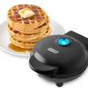 Dash Mini Waffle Maker- Compact Electric Iron for Creative Homemade Treats - PTFE nonstick surface - Easy-to-Clean - Perfect for Kids & Families - Black