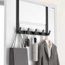 KitchLife Long Over The Door Hooks Hanger with 15.75" Extended Arms, Fits 1 3/8" Doors, L40U - Bathroom Accessories and Towel Rack Organization - 1 Pack, Matte Black