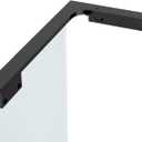 Shower Glass Support Bar, Both Sides, Frameless Bathroom Glass Clamp L Shape Panel Bracket, No DrillFixed Shower Panel to Wall (Black)