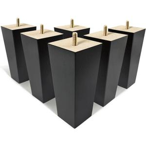 AORYVIC 6 inch Furniture Legs Black Couch Legs Set of 6 Ottoman Replacement Sofa Legs for Sectional, Dresser, Recliner, Nightstand