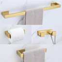 Brushed Gold Bathroom Hardware Set, 4-Piece Bath Towel Bar Set SUS304 Stainless Steel Towel Rack Set for Bathroom, 23.6 inches Bathroom Towel Holder Set Wall Mounted