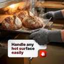 Oven Gloves with Fingers - 932F Extreme Heat Proof and Cut Resistant Mitts for Kitchen, BBQ, Grill, Baking, Fire Pit - EN407 Certified with Non-Slip Silicone Grip and Cotton Lined for Comfort