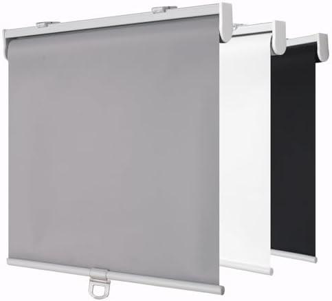 SHADEMOON Cordless Blackout Window Roller Shades, Pull Down Spring System Indoor Blinds, Room Darkening Waterproof UV Blocking Thermal Insulated Fabric for Home Office (Grey, Width 28", Height 72")