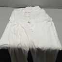 Amazon Essentials Women's Cotton Modal Long-Sleeve Shirt and Full-Length Bottom Pajama Set (Medium, White)