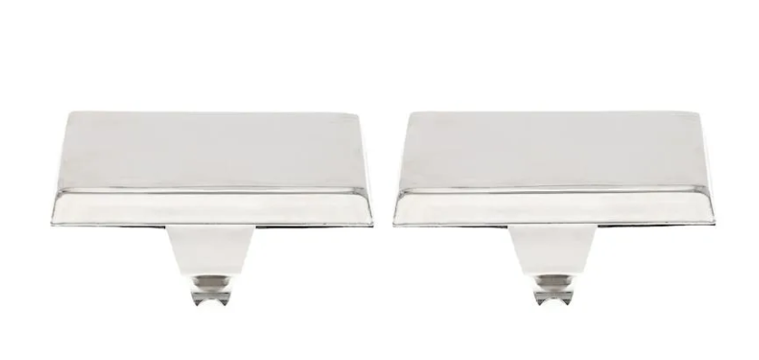 Flat Top 2-Piece Stocking Holder Set, Silver