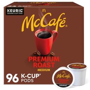 McCafe Premium Roast Coffee, Keurig Single Serve K-Cup Pods, Medium Roast, 96 Count(EXP 12/20/26)