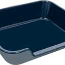 1 Pack Extra Large Dog Litter Box Pan Tray (ABS Material), Low Entry Jumbo Senior Litter Boxes for Multiple Kitten Big Cats, Pet Safe Indoor Dog Potty (Dark Blue, 24" L x 20" W)